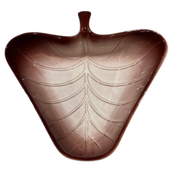 Vintage MCM Valley Vista #702 Calif USA Pottery Bowl Leaf Shaped Brown Set of 5 - Picture 9 of 16